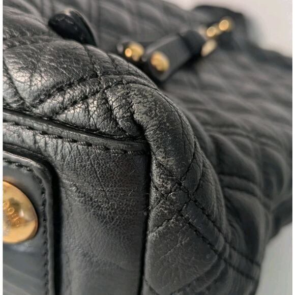 Vintage Marc Jacobs Italy Calfskin Leather Quilted Ursula Tote Shoulder Bag Y2K - Picture 14 of 16